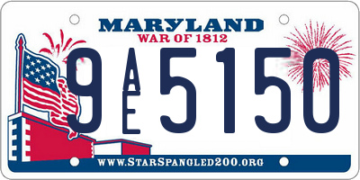 MD license plate 9AE5150