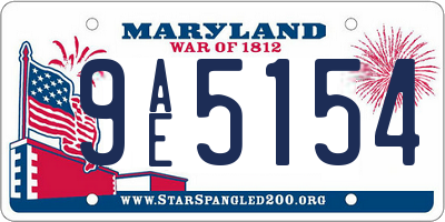 MD license plate 9AE5154