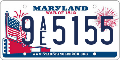 MD license plate 9AE5155