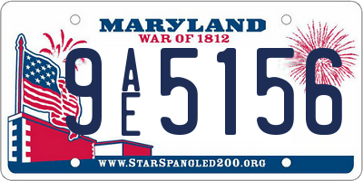 MD license plate 9AE5156