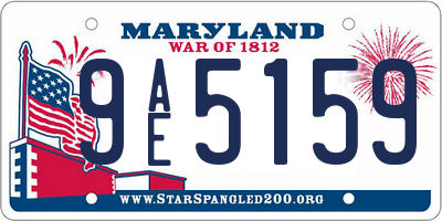 MD license plate 9AE5159
