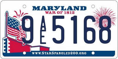 MD license plate 9AE5168