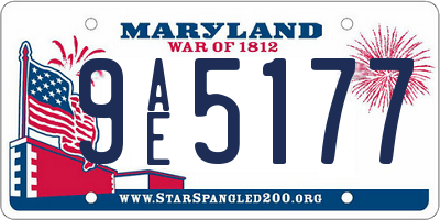 MD license plate 9AE5177