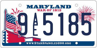 MD license plate 9AE5185