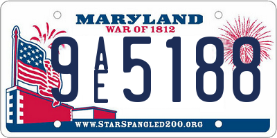 MD license plate 9AE5188