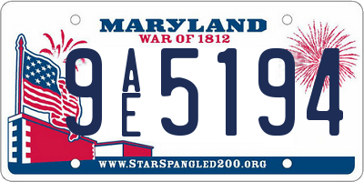 MD license plate 9AE5194