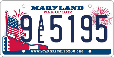 MD license plate 9AE5195