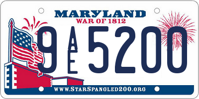 MD license plate 9AE5200