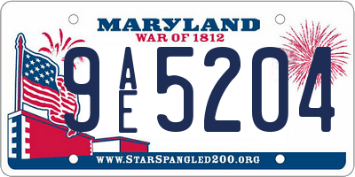 MD license plate 9AE5204
