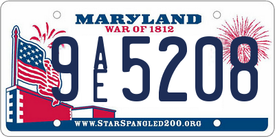 MD license plate 9AE5208