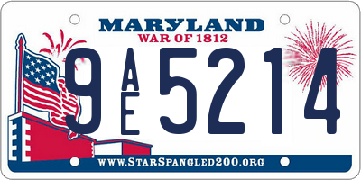 MD license plate 9AE5214