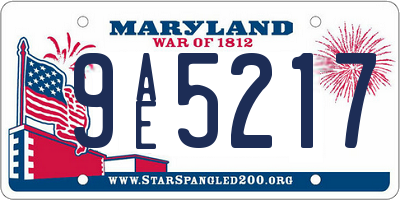 MD license plate 9AE5217