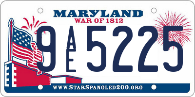 MD license plate 9AE5225