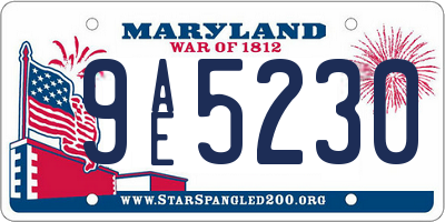MD license plate 9AE5230