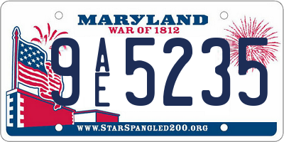 MD license plate 9AE5235