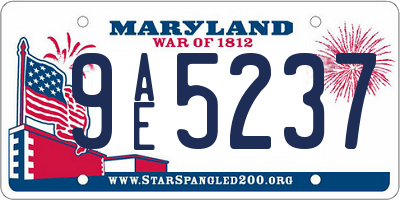 MD license plate 9AE5237