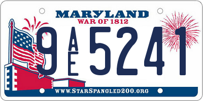MD license plate 9AE5241