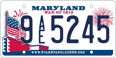 MD license plate 9AE5245