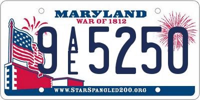 MD license plate 9AE5250