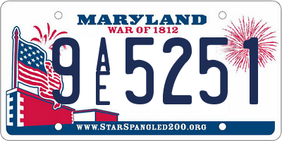 MD license plate 9AE5251