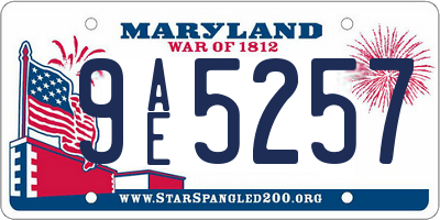 MD license plate 9AE5257
