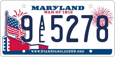 MD license plate 9AE5278