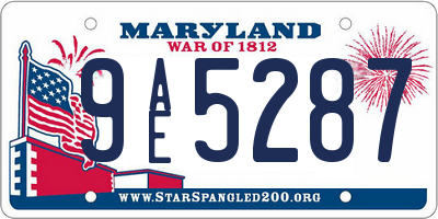 MD license plate 9AE5287