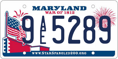 MD license plate 9AE5289