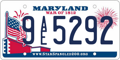 MD license plate 9AE5292