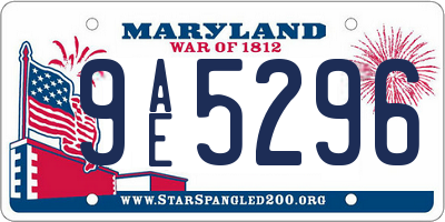 MD license plate 9AE5296