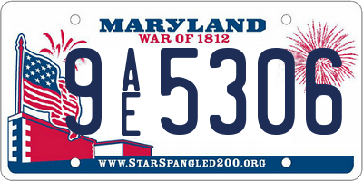 MD license plate 9AE5306