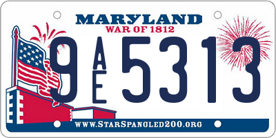 MD license plate 9AE5313
