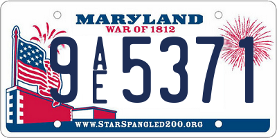 MD license plate 9AE5371