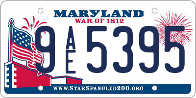 MD license plate 9AE5395