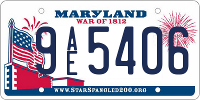 MD license plate 9AE5406