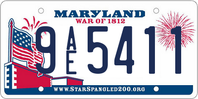 MD license plate 9AE5411