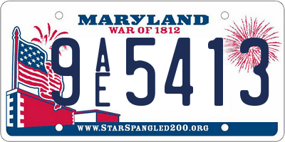 MD license plate 9AE5413