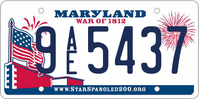 MD license plate 9AE5437