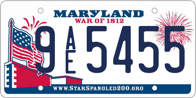 MD license plate 9AE5455