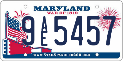 MD license plate 9AE5457