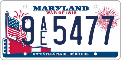 MD license plate 9AE5477