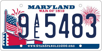 MD license plate 9AE5483