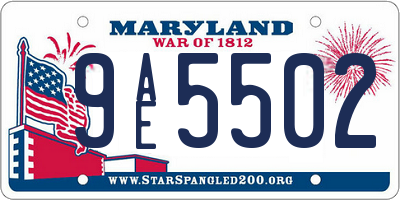 MD license plate 9AE5502