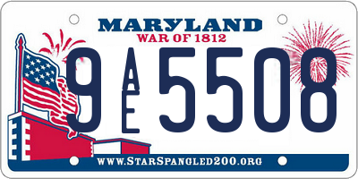 MD license plate 9AE5508