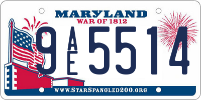 MD license plate 9AE5514