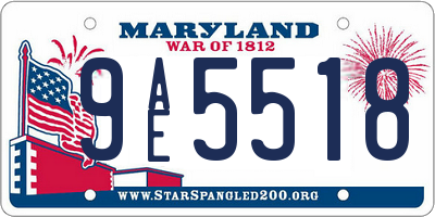 MD license plate 9AE5518
