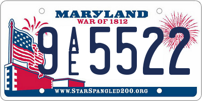 MD license plate 9AE5522
