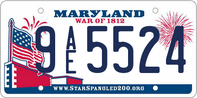 MD license plate 9AE5524
