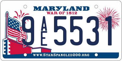 MD license plate 9AE5531