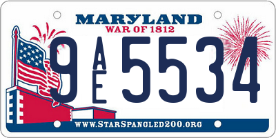 MD license plate 9AE5534